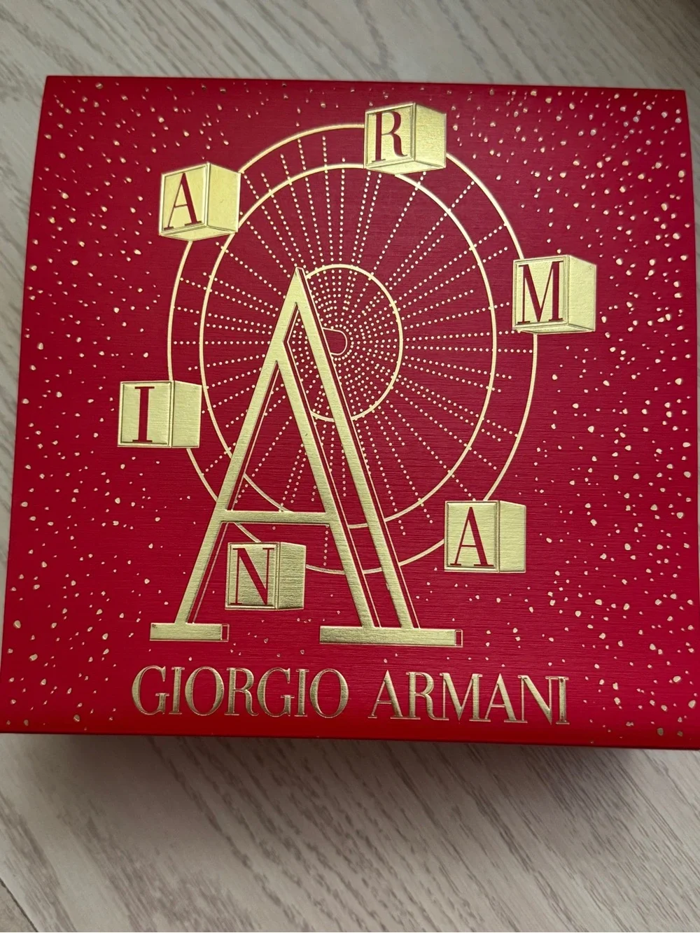 Empty Gift Box Giorgio Armani My Way White Textured 8”x8”x4.5”